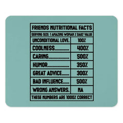 Friends Nutritional Facts Mouse Pad, Funny Friend Gift, Best Friend Mousepad, Office Desk Decor, Unique Desk Accessory, Gift For Her - Tawshia
