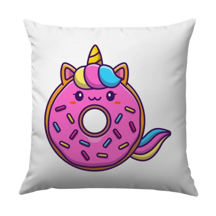 Donut Unicorn Pillow, Cute Animal Pillow, Foodie Home Decor, Fun Kids Room Pillow, Unique Design Pillow, Comfortable Pillow Decor - Tawshia