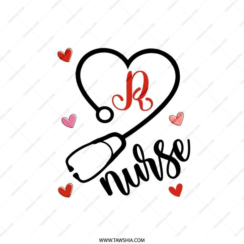 Nurse Initial Pillow, Personalized Gift for Nurses, Heart Stethoscope Pillow, Nursing Graduate Pillow, Nurse Appreciation Gift - Tawshia