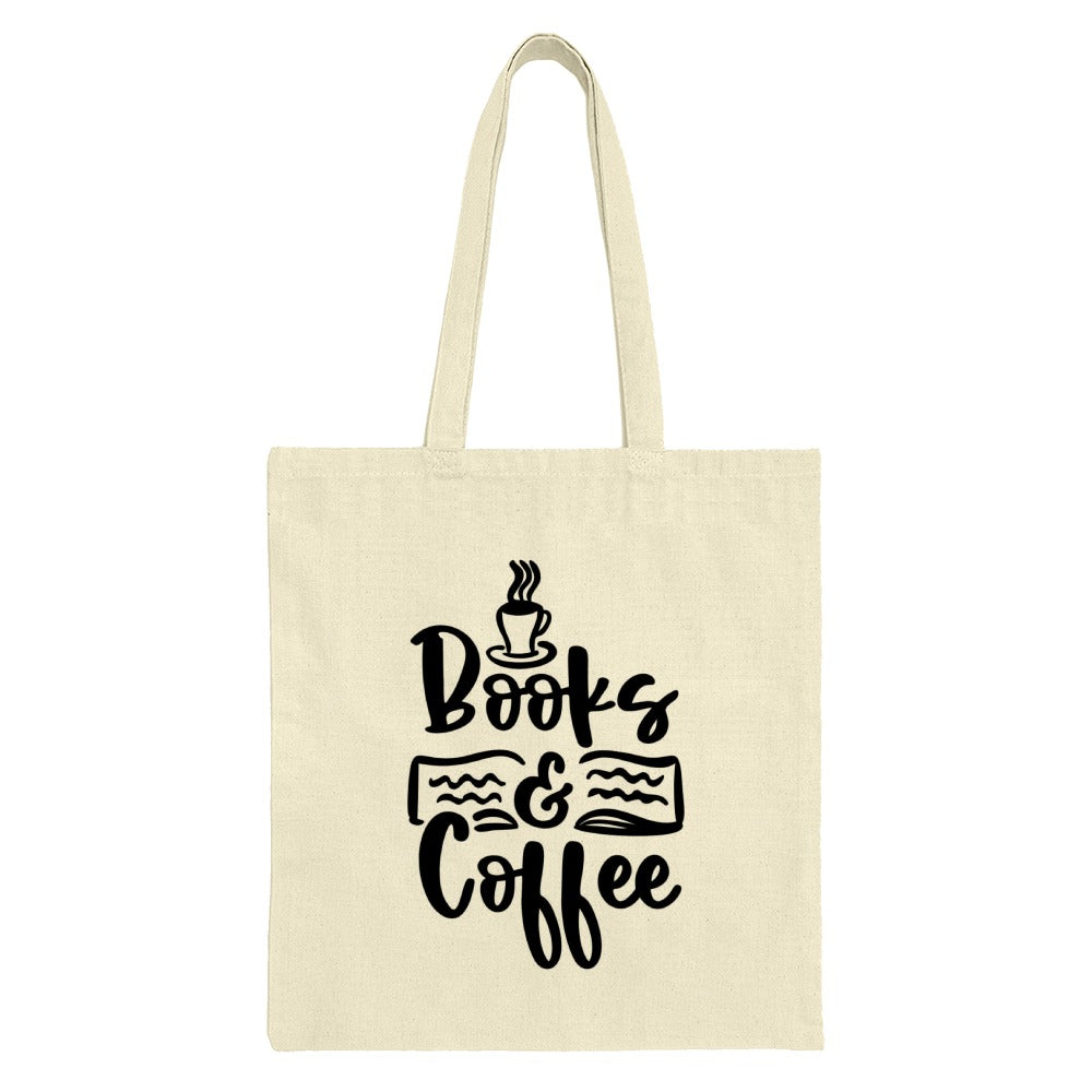 Books and Coffee Tote Bag, Reader Tote, Book Lover Gift, Coffee Addict Bag, Literary Tote Bag, Bookish Tote, Library Bag, Gift For Her - Tawshia
