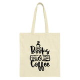 Books and Coffee Tote Bag, Reader Tote, Book Lover Gift, Coffee Addict Bag, Literary Tote Bag, Bookish Tote, Library Bag, Gift For Her - Tawshia