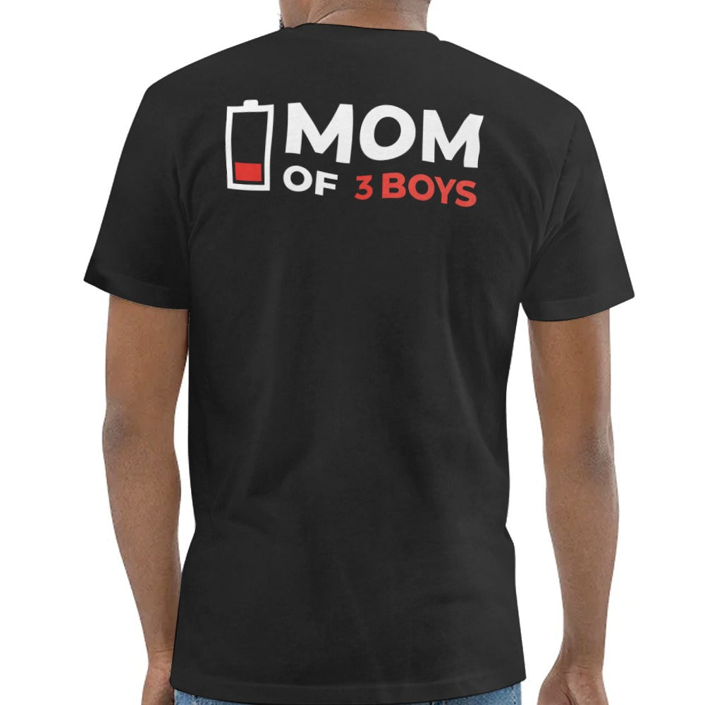 Low Battery Mom of 3 Boys Printed T-shirt product type