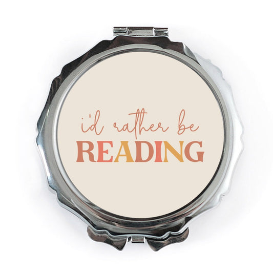 Reading Lover Pocket Mirror, Bookworm Gift for Reader, I'd Rather Be Reading, Literary Accessories, Gifts for Book Lovers, Reader Gift - Tawshia