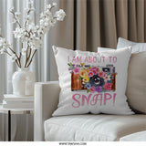 Floral Camera Pillow, Photographer Gift, I Am About To Snap Pillow, Camera Lover Present, Flower Camera Throw Pillow, Cushion for Couch - Tawshia