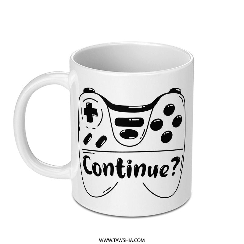 Continue Gaming Mug, Gamer Gift, Video Game Mug, Funny Mug, Gaming Lover, Gift Idea, Gamer Coffee Mug, Game Controller Mug - Tawshia