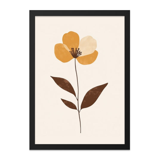 Minimalist Floral Wall Art, Boho Flower Print, Botanical Art Decor, Modern Home Art, Simple Flower Wall Hanging, Neutral Color Artwork - Tawshia