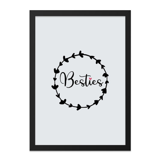 Besties Wall Art, Friendship Gift, Minimalist Decor, Cute Room Decor, Best Friend Present, Home Decoration - Tawshia