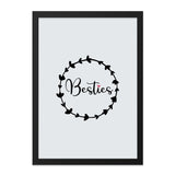 Besties Wall Art, Friendship Gift, Minimalist Decor, Cute Room Decor, Best Friend Present, Home Decoration - Tawshia
