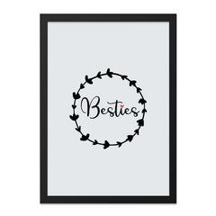 Besties Wall Art, Friendship Gift, Minimalist Decor, Cute Room Decor, Best Friend Present, Home Decoration - Tawshia