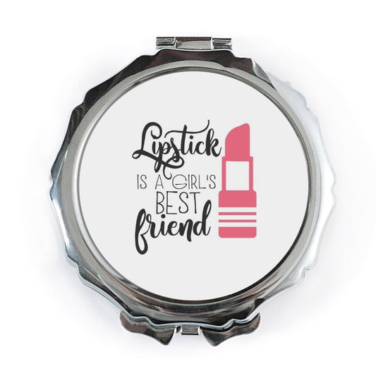 Lipstick Pocket Mirror, Girls Best Friend Mirror, Makeup Mirror, Cosmetic Mirror, Compact Mirror, Gift for Her, Cute Mirror - Tawshia