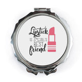 Lipstick Pocket Mirror, Girls Best Friend Mirror, Makeup Mirror, Cosmetic Mirror, Compact Mirror, Gift for Her, Cute Mirror - Tawshia