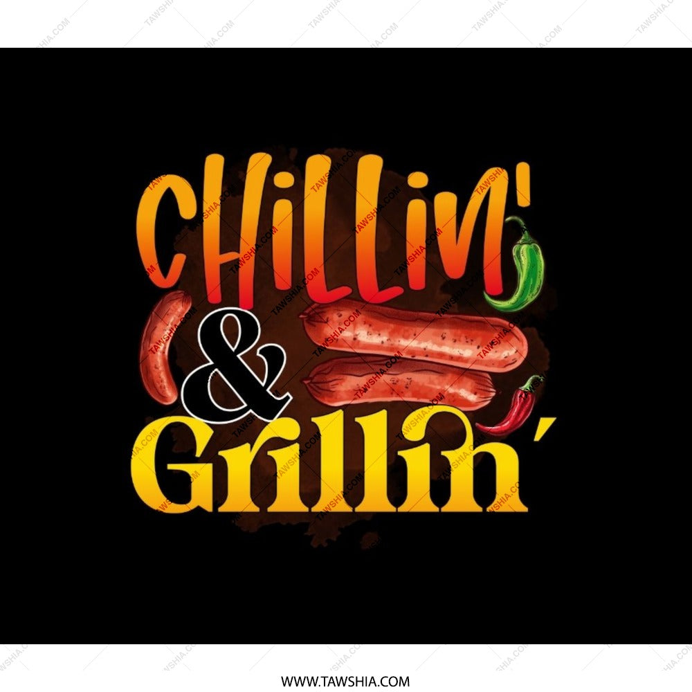 Chillin and Grillin Backpack, Food Lover Backpack, Barbecue Party Backpack, Fun Backpack, Travel Backpack, Unique Backpack - Tawshia