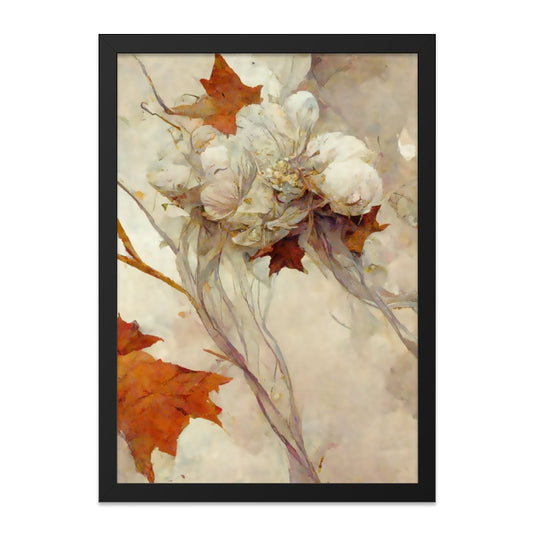 Autumn Floral Wall Art, Watercolor Leaves Print, Abstract Fall Decor, Botanical Painting, Neutral Home Decor, Seasonal Artwork - Tawshia