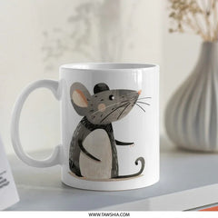 Dapper Mouse Mug, Animal Lover Gift, Cute Rodent Art, Unique Coffee Cup, Whimsical Mouse Design, Gift for Her, Gift for Him, Funny Mug - Tawshia