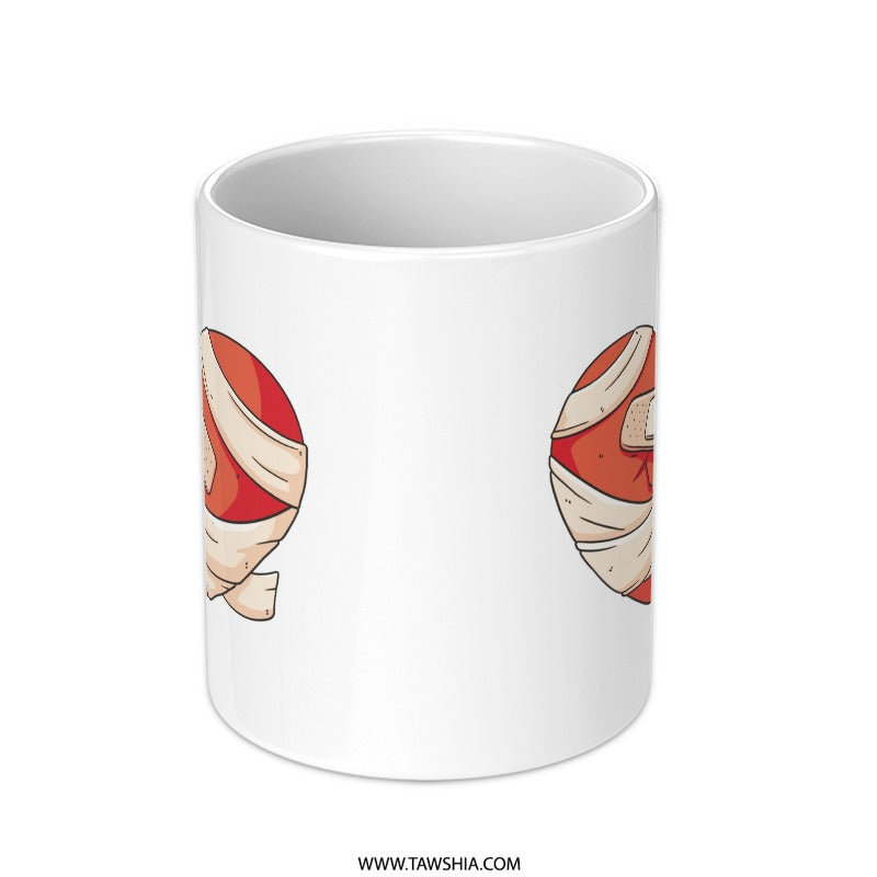 Decorative white mug with unique print design mug product