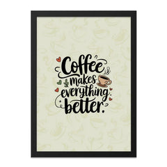Coffee Makes Everything Better Wall Art, Coffee Lover Gift, Kitchen Decor, Printable Quote, Home Decor, Typography Print, Coffee Poster - Tawshia