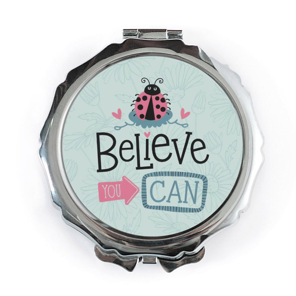 Ladybug Mirror, Believe You Can Mirror, Pocket Mirror, Gift For Her, Makeup Mirror, Compact Mirror, Inspirational Mirror - Tawshia
