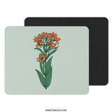 Orange Flower Mouse Pad, Floral Mousepad, Botanical Computer Mat, Office Decor, Cute Desk Accessory, Trendy Mouse Pad - Tawshia
