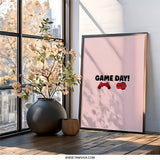 Game Day Wall Art, Gaming Room Decor, Gamer Gift, Video Game Art, Console Art, Play Station Art, Red Console Print - Tawshia