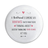 Best Friend Pinback Button, Friendship Gift, Thinking of You, Cute Pin, Gift for Bestie, I Love My Best Friend, Friends Forever - Tawshia