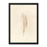 Feather Wall Art, Beige Feather Print, Minimalist Wall Decor, Simple Nature Art, Neutral Tone Artwork, Boho Wall Art, Feather Illustration - Tawshia