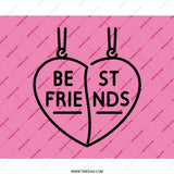 Best Friends Mouse Pad, Heart Necklace Mousepad, BFF Desk Decor, Cute Pink Mousepad, Matching Bestie Gift, Friendship Gift Mouse Pad - Tawshia