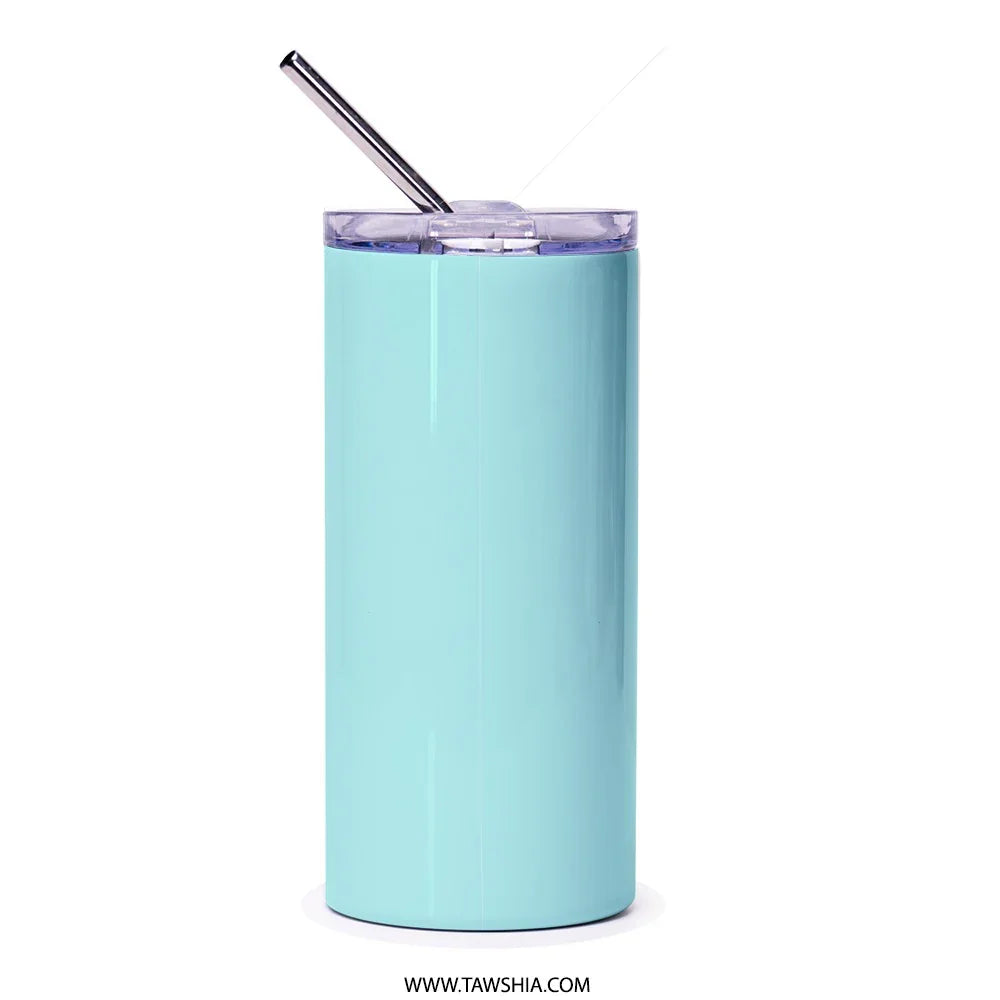 Sleek Light Blue Tumbler with Straw travel product