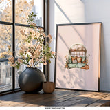 Cozy Reading Nook Wall Art, Fall Decor Print, Pumpkin Window Seat, Autumn Aesthetic, Book Lover Gift, Warm Home Art, Home Decor - Tawshia