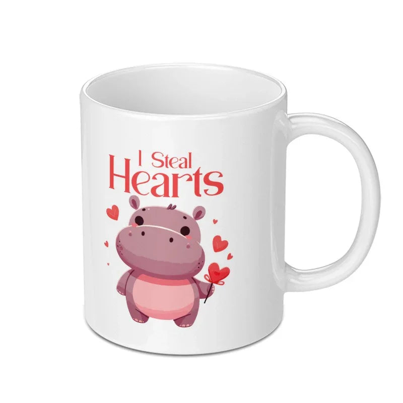 I Steal Hearts Hippo Design Coffee Mug product
