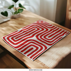 Red and White Pattern Photographic Print, Abstract Art Print, Contemporary Wall Decor, Unique Home Accent, Stylish Print, Gallery Wall Art - Tawshia