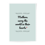 Mothers Day Photographic Prints, Mothers Carry World Quote, Mom Heart Decor, Gift For Mother, Mom Appreciation Present, Love You Mom Art - Tawshia