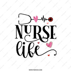 Nurse Life Pillow, Heart, Stethoscope Throw Pillow, Nursing Gift Idea, Registered Nurse Decor, Cute Pillow, Health Care Worker Gift - Tawshia