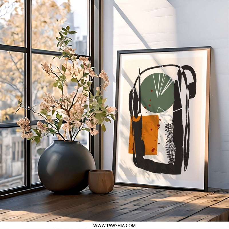 Abstract Geometric Wall Art, Modern Art Print, Contemporary Art Decor, Home Wall Decor, Living Room Art, Office Wall Art - Tawshia