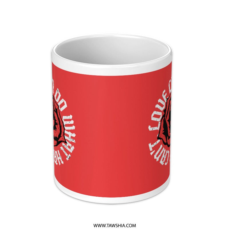 I Love Cats Quote With Paw Print Red Mug product