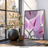Anthurium Wall Art, Floral Print, Modern Flower Art, Botanical Wall Decor, Home Decor, Abstract Art Print, Contemporary Wall Hanging - Tawshia