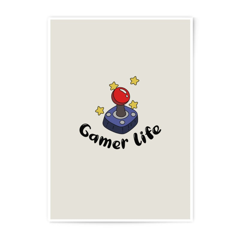 Gamer Life Photographic Prints, Video Game Art, Controller Illustration, Play Station, Game Room Decor, Gift for Gamers, Gamer Prints - Tawshia