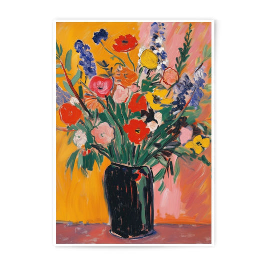 Floral Photographic Print, Colorful Flowers, Vase Art Print, Wall Decor, Home Decor, Art Print, Flower Painting, Botanical Print - Tawshia