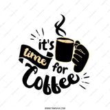 Coffee Lover Tote Bag, It's Time For Coffee Design, Coffee Addict Gift, Caffeine Tote, Beverage Bag, Shopping Bag, Everyday Tote - Tawshia
