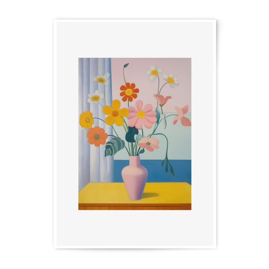Floral Photographic Print, Flower Still Life, Pastel Colors Art Print, Modern Art Home Decor, Vibrant Flower Bouquet Wall Art, Home Decor - Tawshia