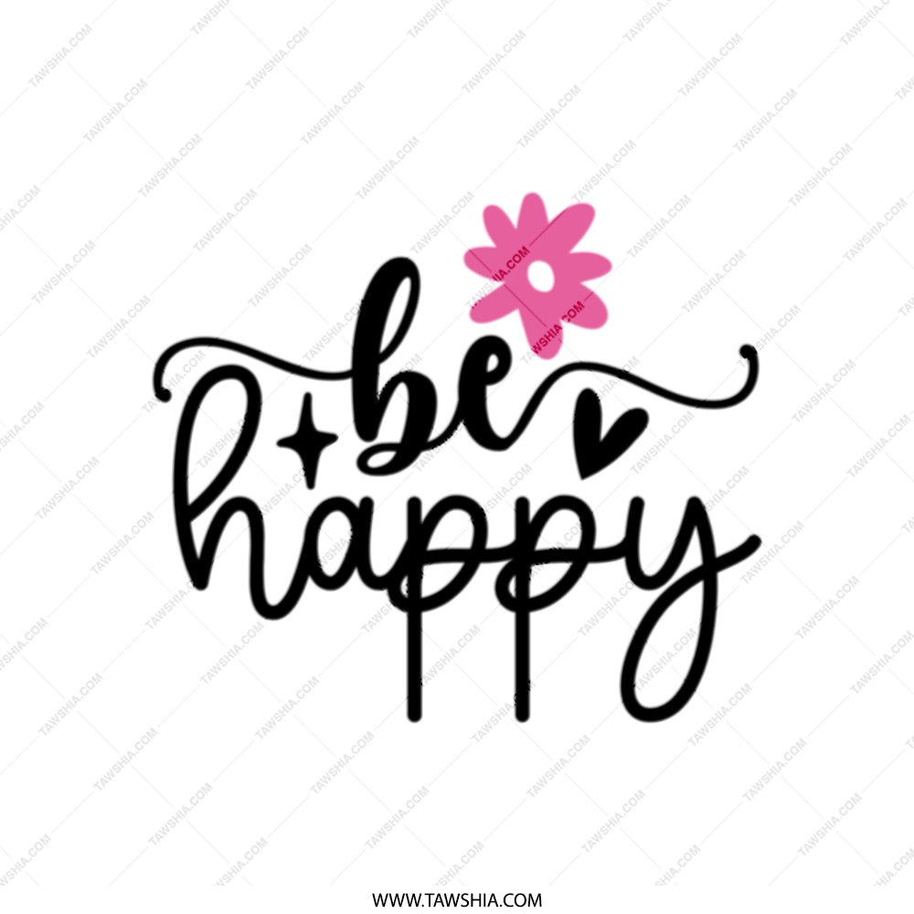 Be Happy Tote Bag, Floral Design, Motivational Tote, Everyday Tote, Trendy Canvas Bag, Positive Vibes, Gift for Her, Cute Reusable Bag - Tawshia