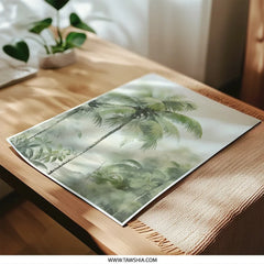 Tropical Palm Trees Photographic Print, Watercolor Palm Tree Wall Art, Green Jungle Photography, Beach Decor Art Print, Nature Photography - Tawshia
