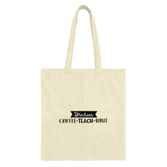 Coffee Teach Repeat Tote Bag, Teacher Gift Idea, Teacher Appreciation Bag, Teacher Life, Directions Quote Bag, Gift For Educator - Tawshia