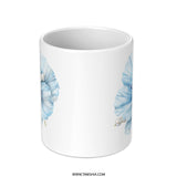 Blue Poppy Mug, Floral Mug, Pearl Accent, Elegant Coffee Cup, Flower Mug, Gift Idea, Stylish Mug, Unique Design, Decorative Mug, Art Mug - Tawshia