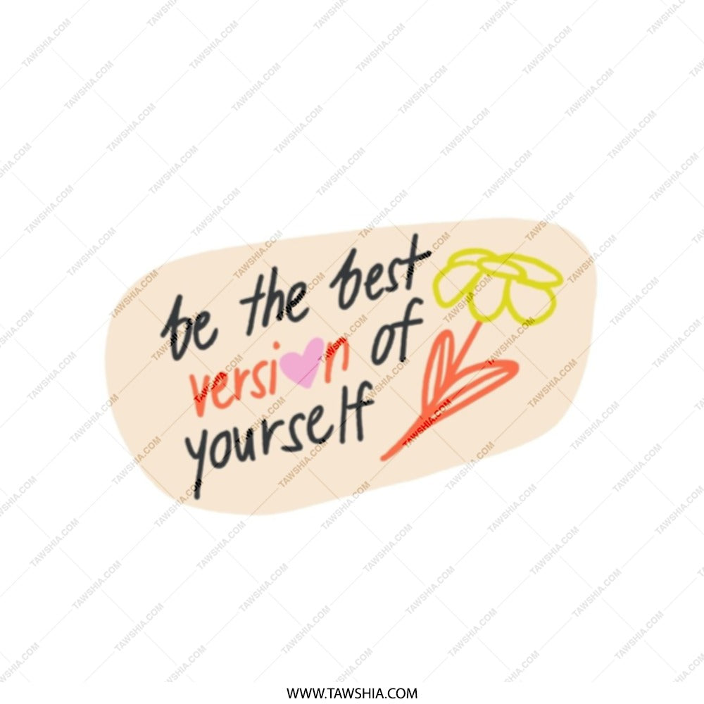 Best Version Tote Bag, Motivational Quote, Floral Bag, Trendy Gift Idea, Positive Vibes, Carryall Bag, Everyday Bag, Book Bag, Market Bag - Tawshia