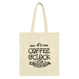 Coffee OClock Tote Bag, Funny Quote Bag, Coffee Lover Gift, Novelty Tote, Cute Everyday Bag, Reusable Shopping Bag, Gift for Her - Tawshia