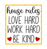 House Rules Mug, Love Hard Work Hard Be Kind Coffee Mug, Inspirational Mug, Home Decor Mug, Positive Affirmation Mug, Cute Mug - Tawshia