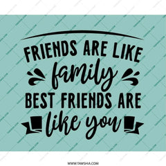 Friends Like Family Mouse Pad, Best Friend Gift, Friendship Quote Desk Decor, Office Mousepad, Inspirational Present, Colleague - Tawshia