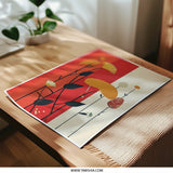 Abstract Floral Photographic Print, Modern Botanical Art, Red and Orange Flower Print, Minimalist Wall Decor, Home Decor - Tawshia