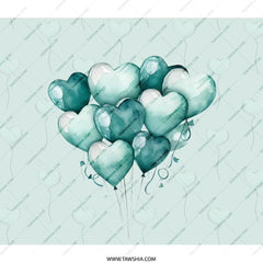 Heart Balloons BackPack, Cute Balloons BackPack, Gift for Her, Gift for Him, Lightweight BackPack, Valentine's BackPack, Teal Balloons - Tawshia