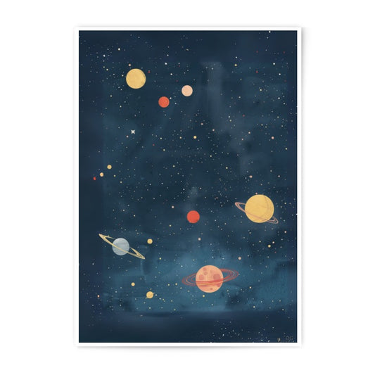 Galaxy Planets Photographic Print, Space Art Print, Celestial Wall Decor, Kids Room Art, Nursery Print, Stars Outer Space - Tawshia